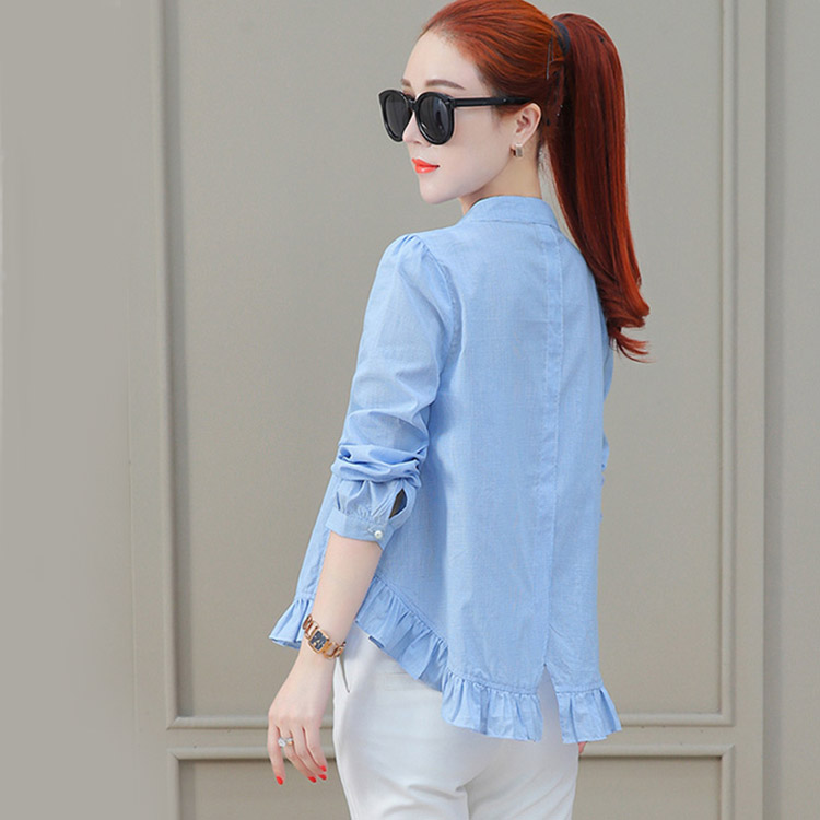 เสื้อเชิ้ตผู้หญิงผ้าฝ้ายสไตล์วินเทจ