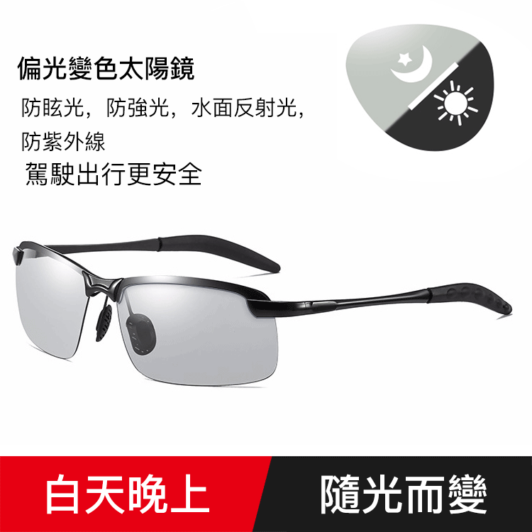 日夜兩用變色偏光太陽鏡