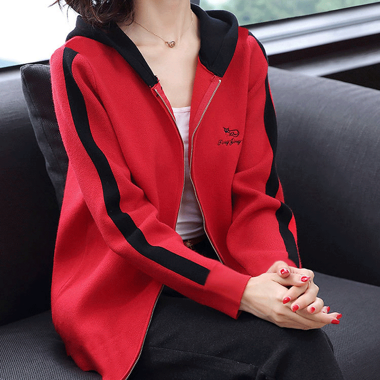 เสื้อโค้ทเบสบอลมีฮู้ดลำลองสไตล์เกาหล