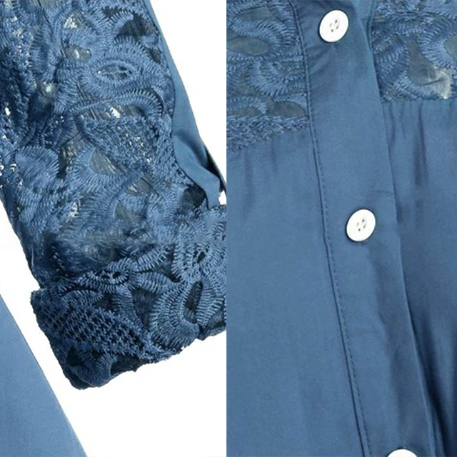 Loose Large-size Lace Patchwork Blouse For Ladies