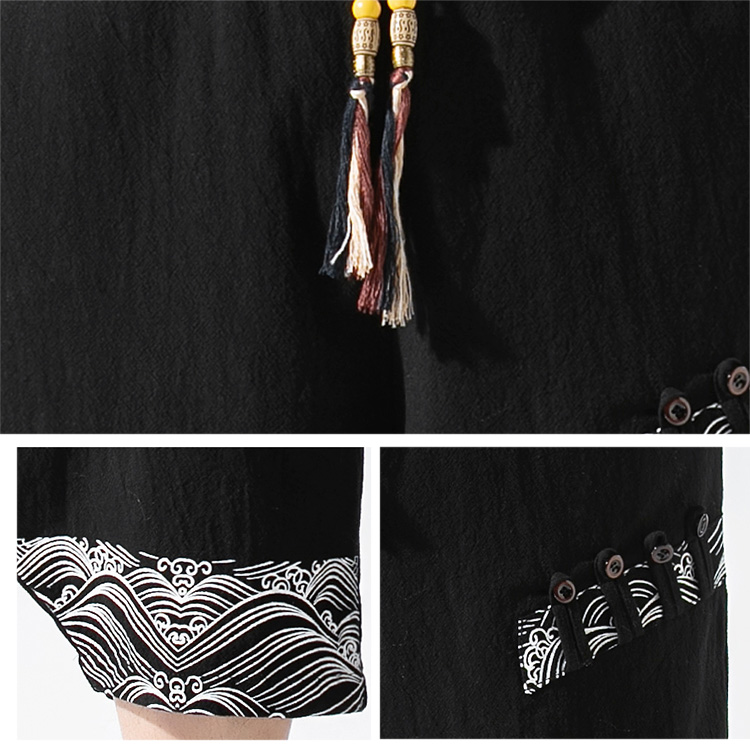 ゆったりリネンコットンワイドパンツ メンズ