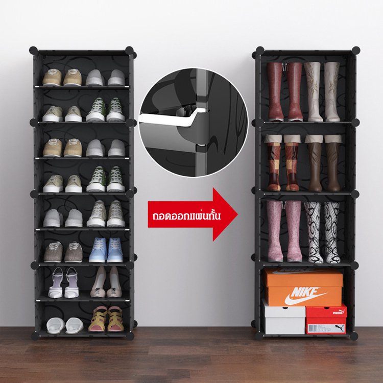 ชั้นวางรองเท้าหลายชั้น กันฝุ่น เรียบง่าย