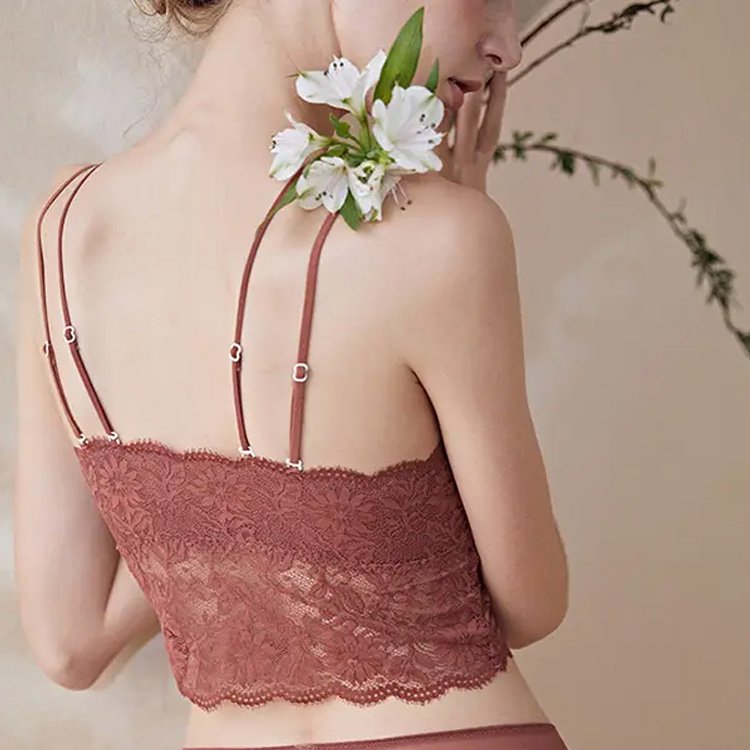 French ultra-thin gathered lace underwear
