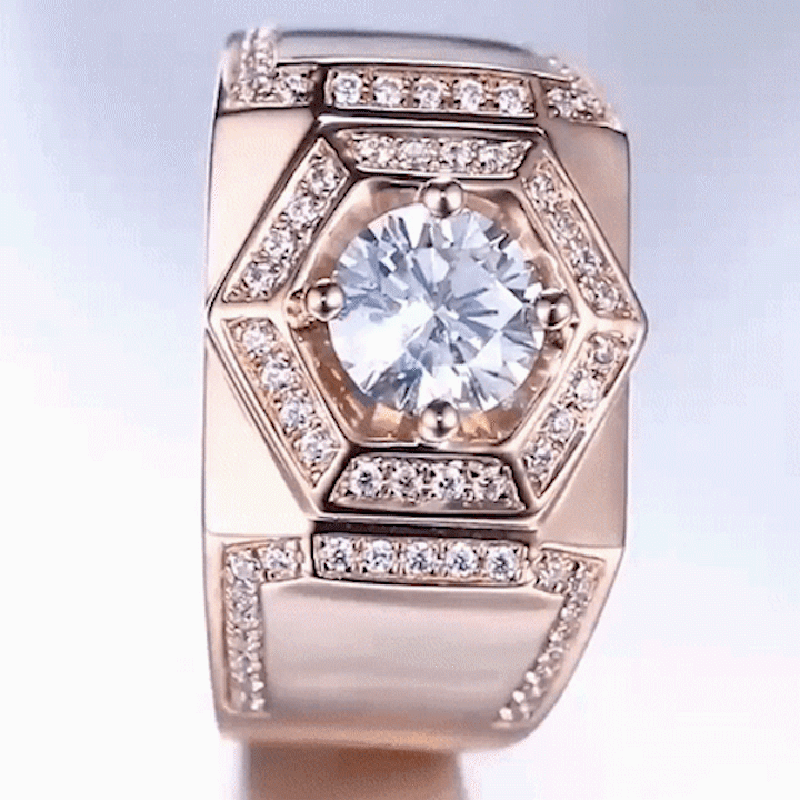 頂級鑽石在台灣！玫瑰金霸氣男士戒指