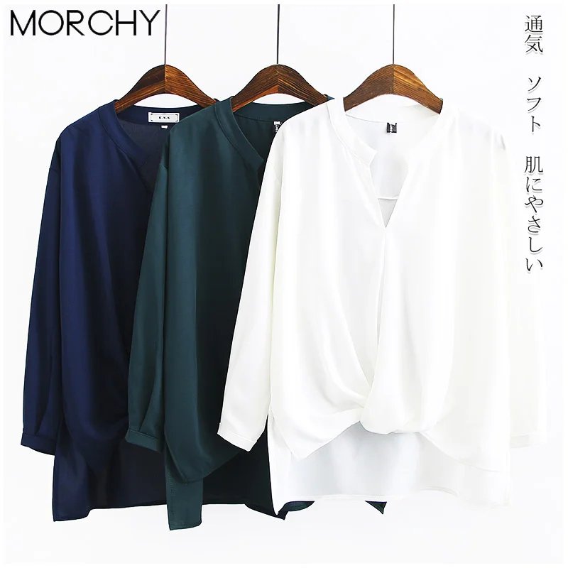 シフォンシャツ トップス 前結び風 ノーカラー 春夏 レディース オン オフ おしゃれ