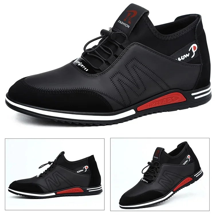 【穩健防滑】英倫風隱形增高6cm牛皮休閒男鞋