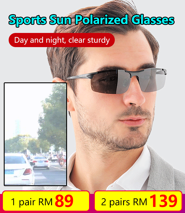 Men‘s Aluminum Magnesium Half Frame Sports Sunglasses Night Vision Day and Night Polarized Sunglasse