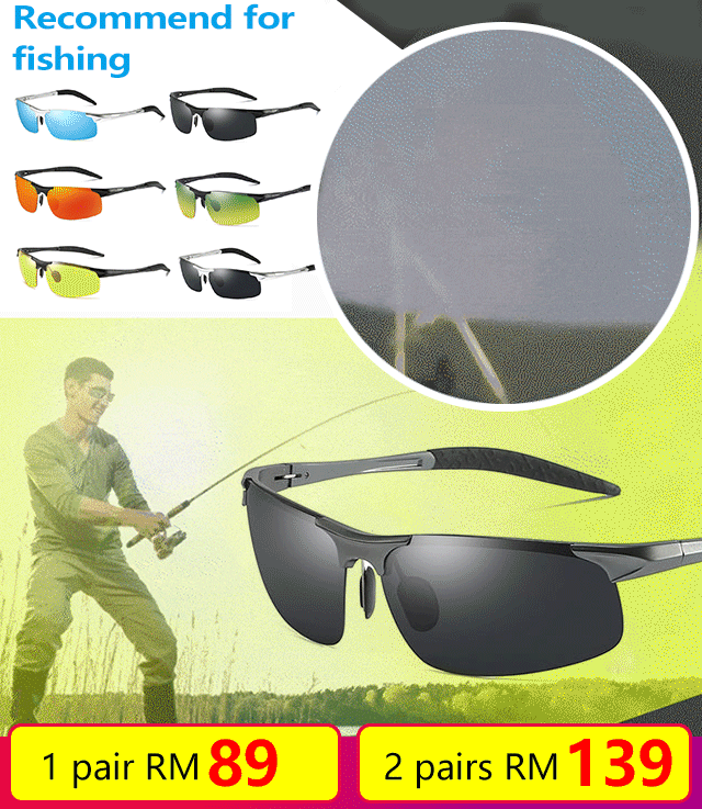 Men‘s Aluminum Magnesium Half Frame Sports Sunglasses Night Vision Day and Night Polarized Sunglasse