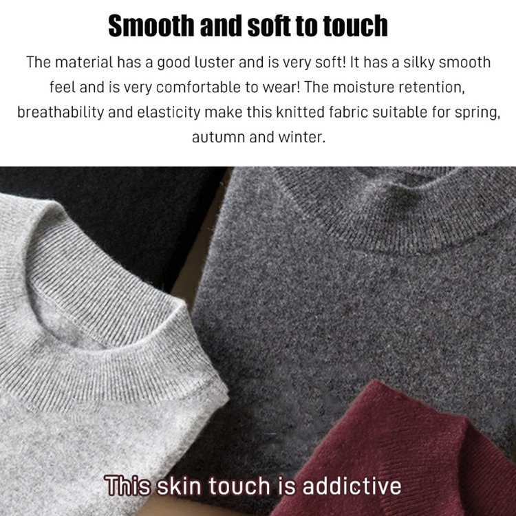 Men‘s Basic Half-High Neck Knitted Shirt