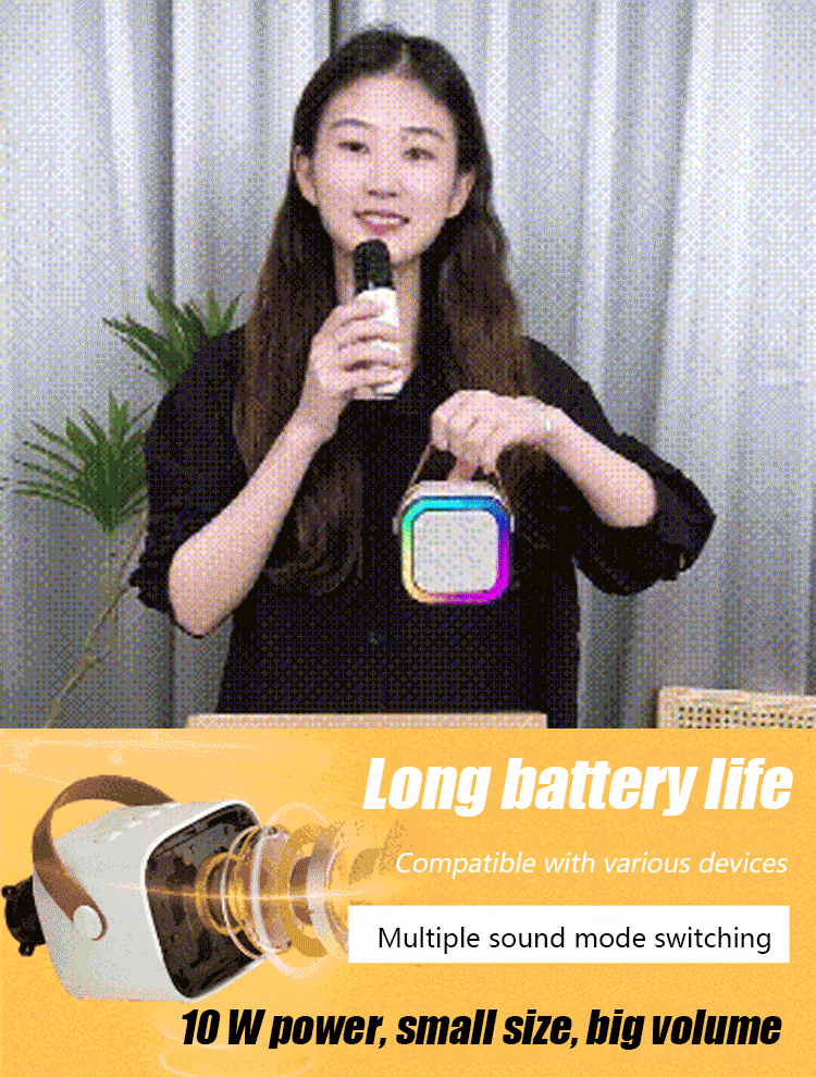 FM-Portable KTV lighting Bluetooth speaker [with microphone]
