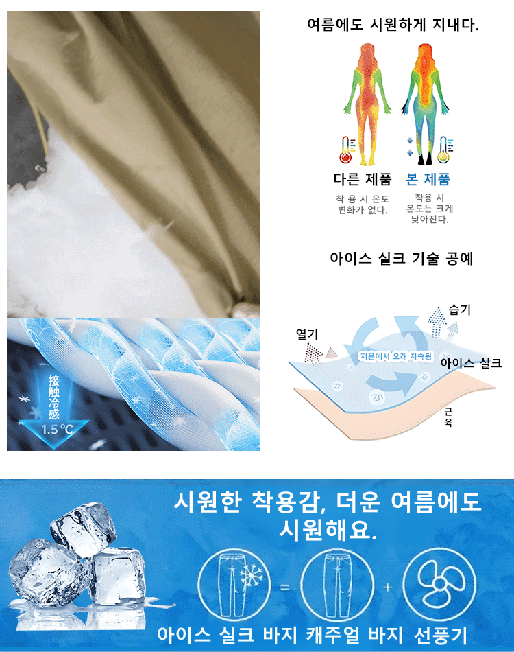 아이스 실크 드레이프 루즈 팬츠