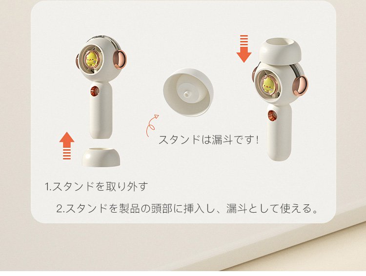 風量調節可能なミスト扇風機のアップ画像
