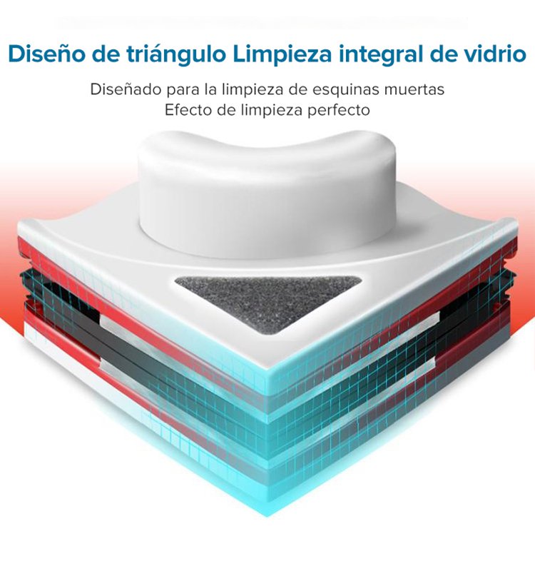 Limpiador de vidrio de doble cara que ahorra energía