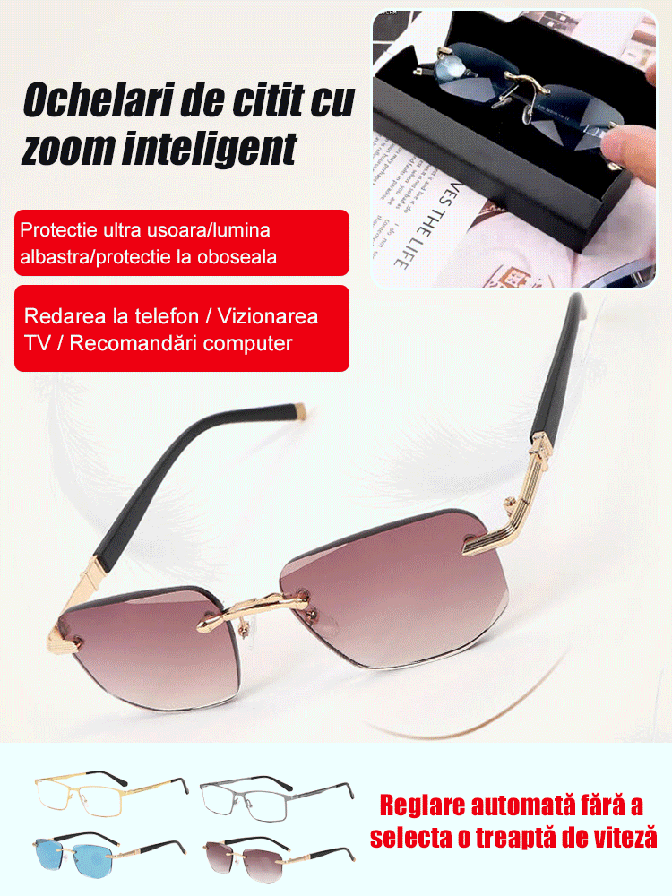 Ochelari de citit cu zoom inteligent