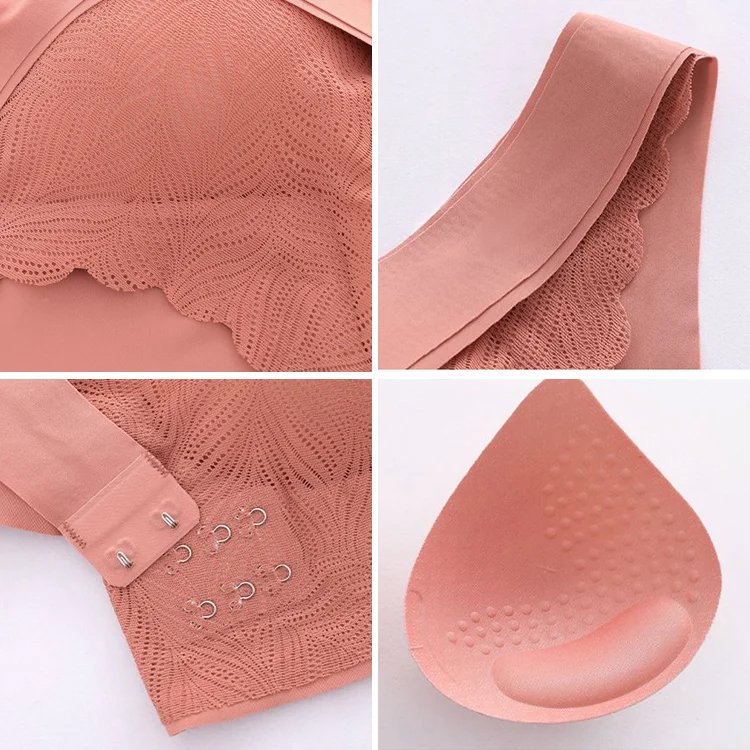 Soutien-gorge push-up sans couture en dentelle anti-affaissement pour femme