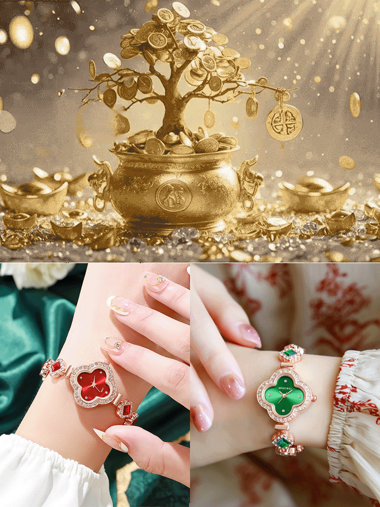 네잎 클로버 다이아몬드 시계