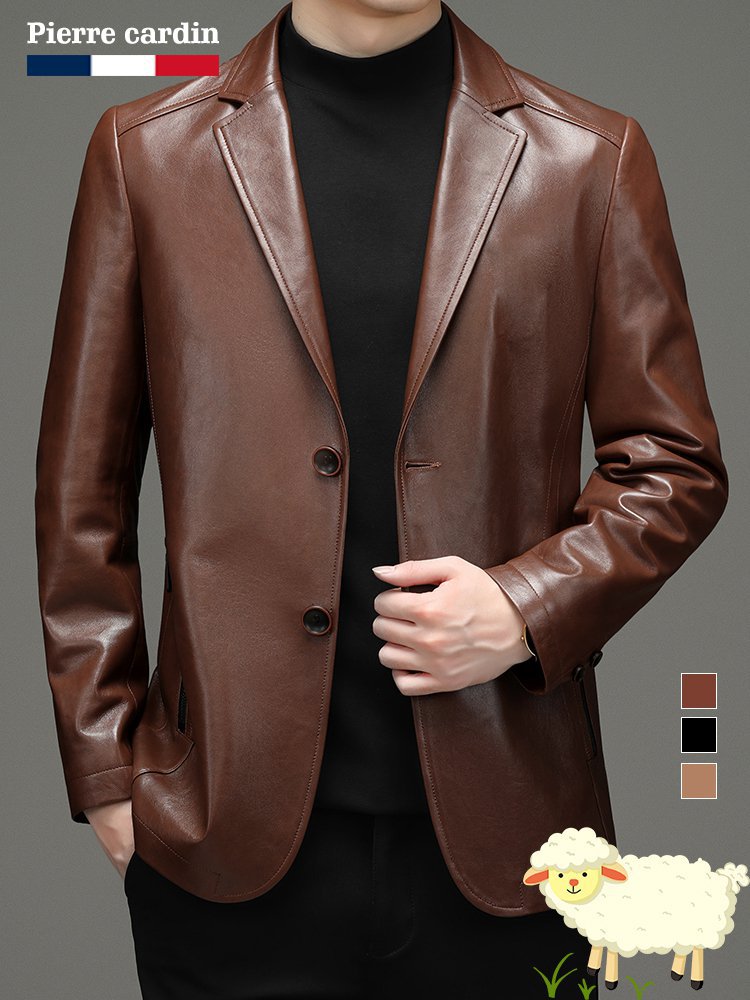 Men's comfortable and warm high-quality leather jacket