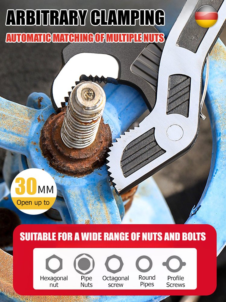 Multifunctional quick self-locking wrench