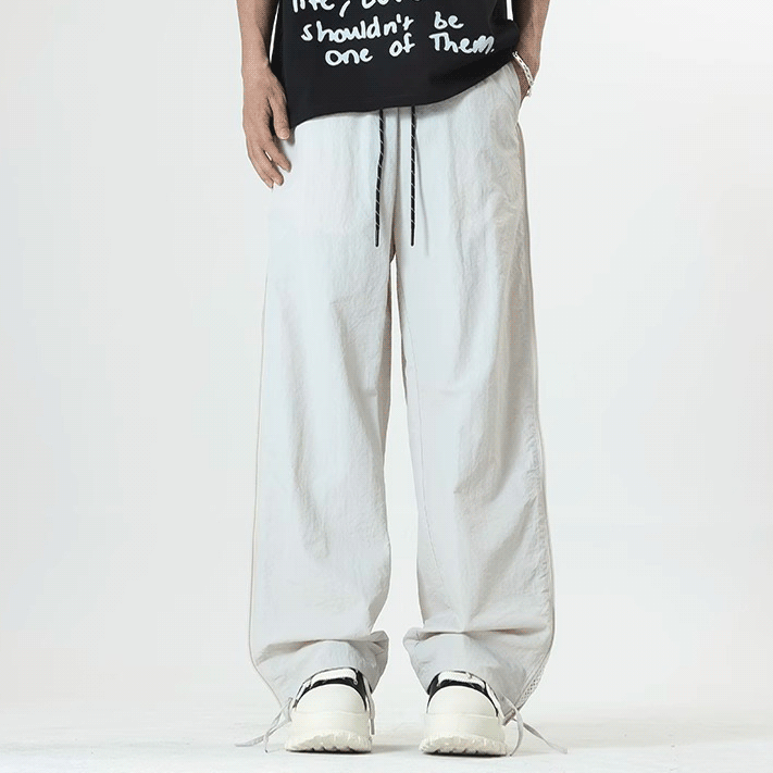 ファスナーデザインメッシュ薄手速乾パンツ