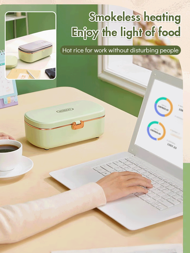 Portable water-free heating lunch box