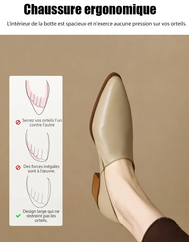 Chaussures vintage à bout pointu en peau d'agneau