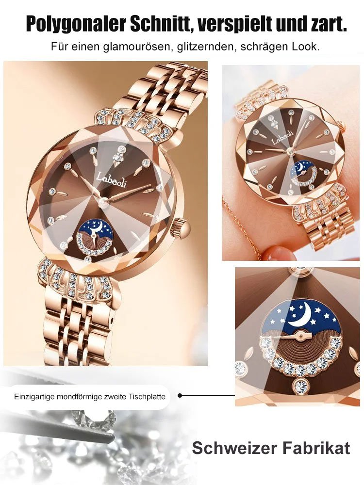 Diamantbesetzte Damenuhr Star and Moon