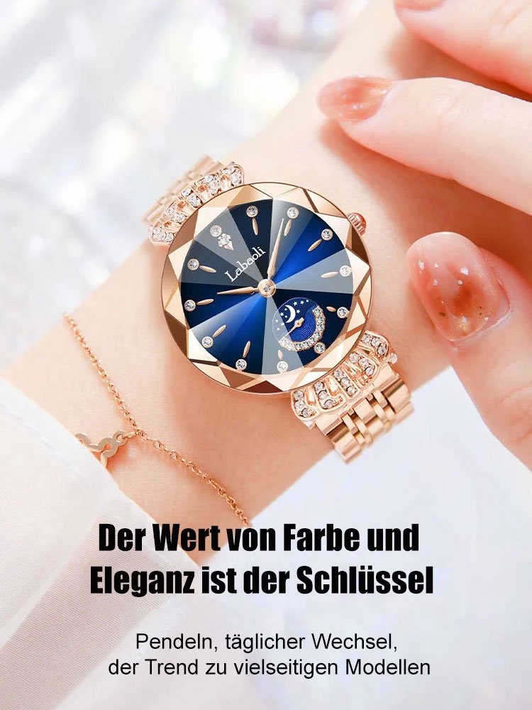 Diamantbesetzte Damenuhr Star and Moon