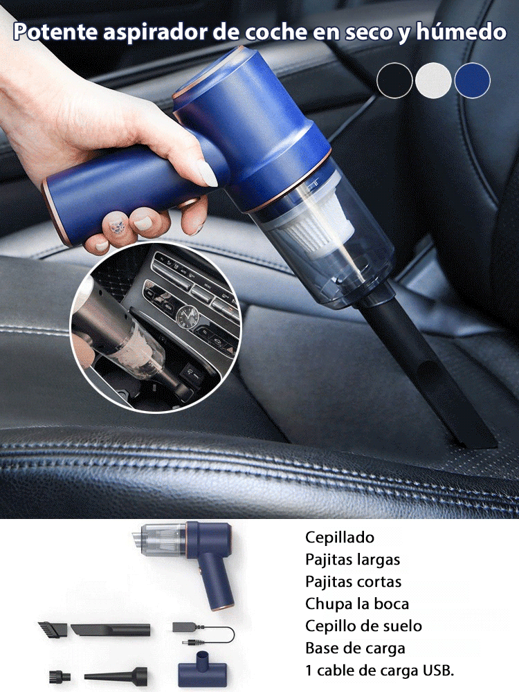 Aspiradora potente para vehículos seca y húmeda