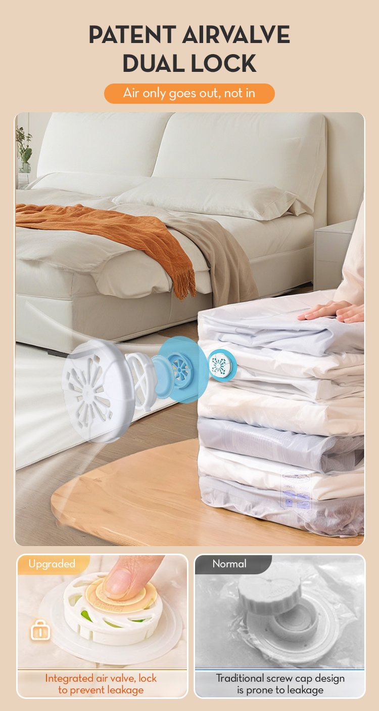 Easy storage solution with No Vacuum compression bag