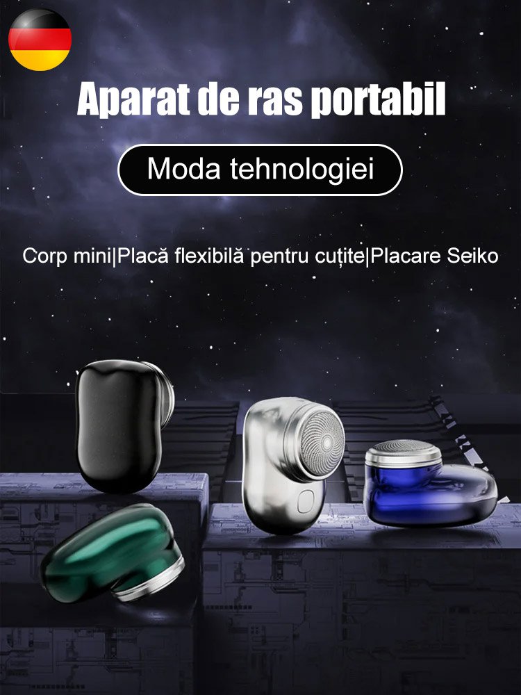 Aparat de ras electric portabil, rezistent la apa, lavabil