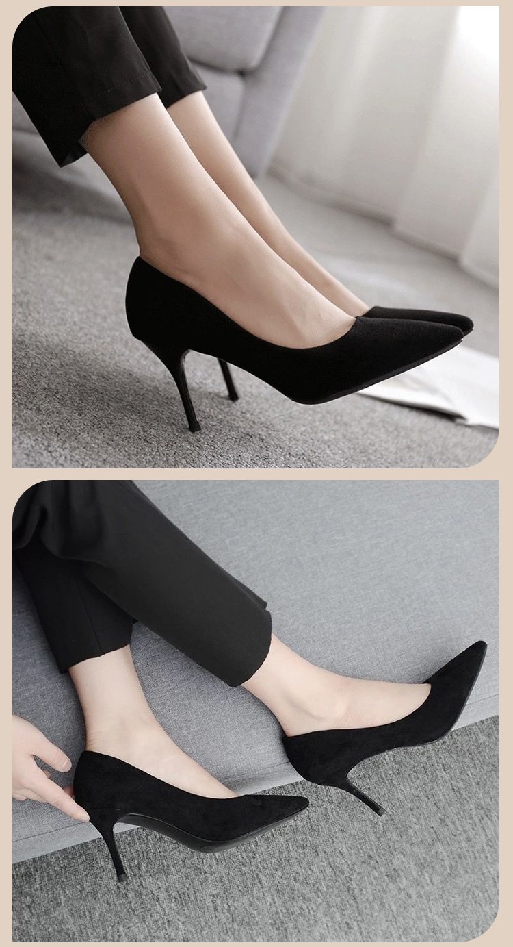 通勤にも使える快適羊革ハイヒール