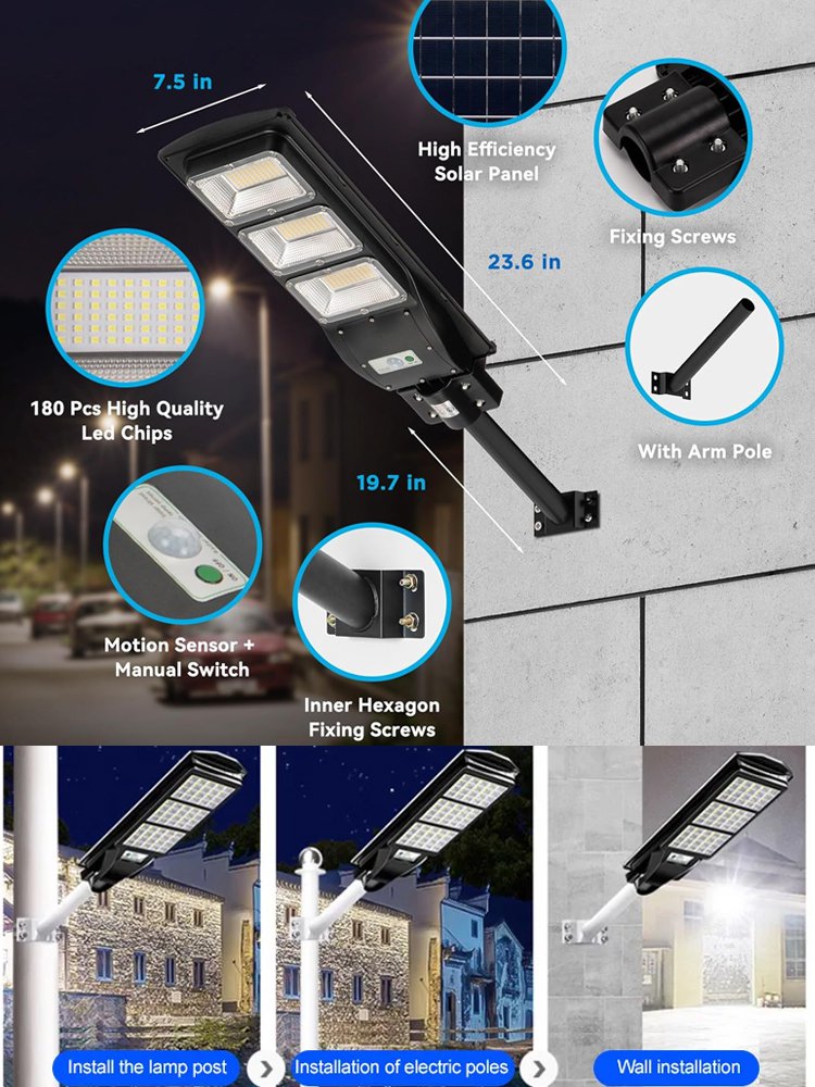 [Automatic charging during the day, lighting at night] Solar Street Light