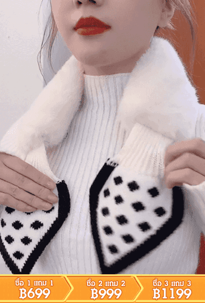 【แมทช์ง่าย】ผ้าพันคอถักขนกระต่ายสไตล์ญี่ปุ่น ปุ่นแบบไขว้
