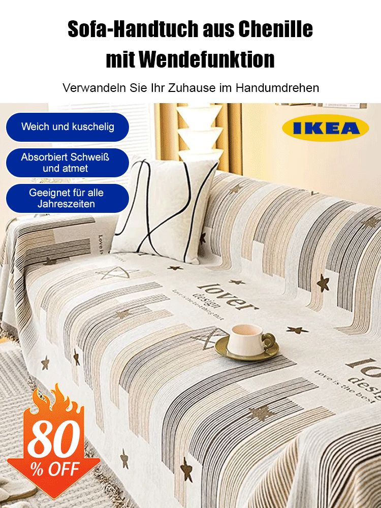 Doppelseitiges hochwertiges Sofahandtuch der großen Marke aus Samt