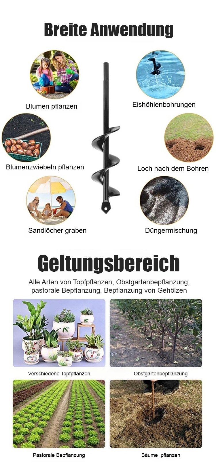 Langlebige Stahlkonstruktion des Schneckenbohrers
