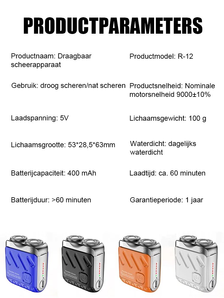 Roterend elektrisch scheerapparaat met dubbele ring