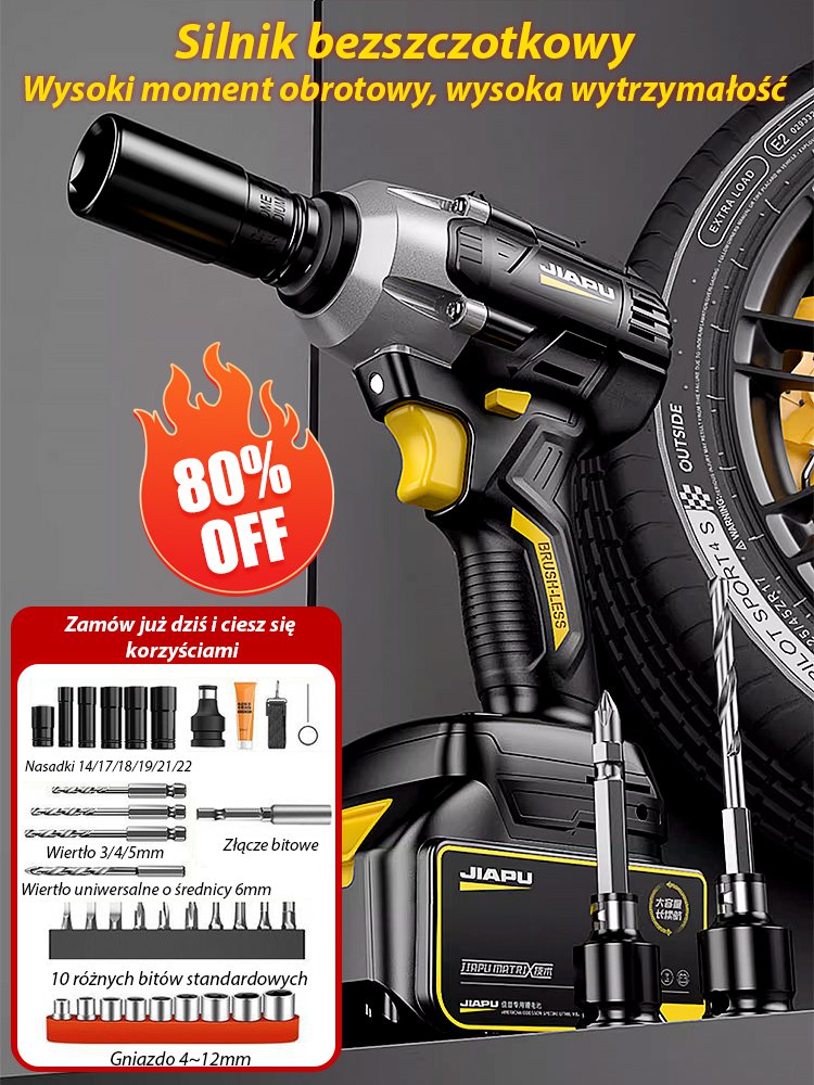 Duży moment obrotowy akumulatorowy klucz udarowy