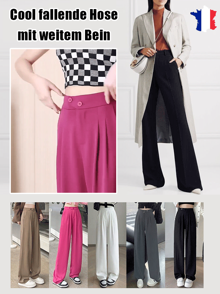 Schlankmachende vielseitige High-Waist-Hosen mit weitem Bein
