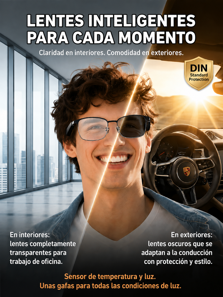 Gafas inteligentes  con cambio de color control táctil y por voz
