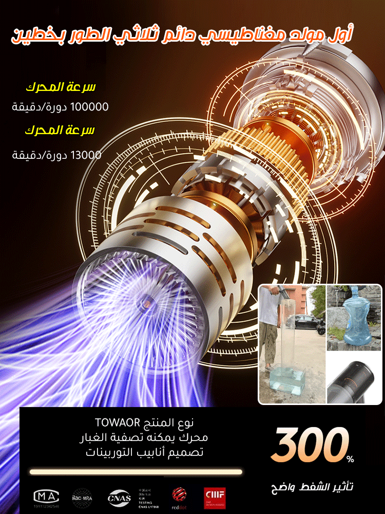 【ضمان لمدة ثلاث سنوات】 مكنسة كهربائية محمولة متعددة الوظائف ذات قوة شفط كبيرة