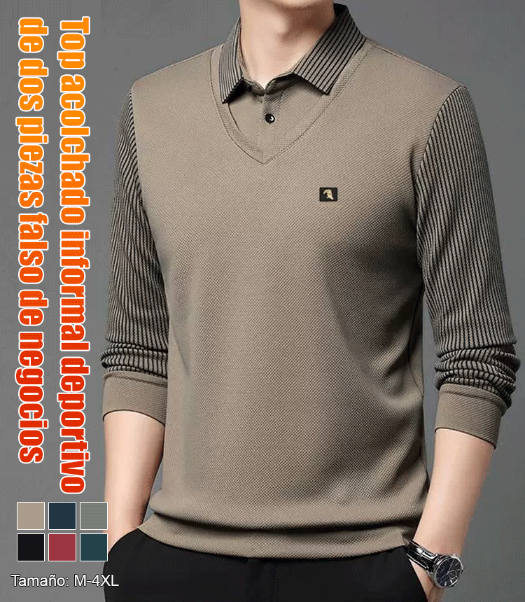 Business Fake Dos Piezas Deporte Casual Top Acolchado