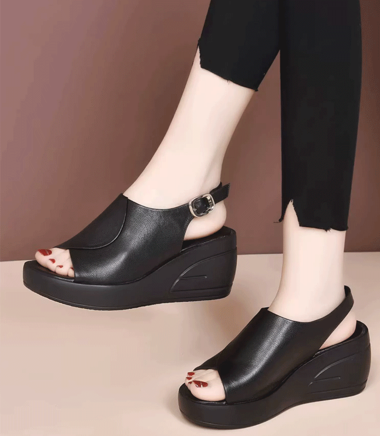 웨지 통굽 샌들