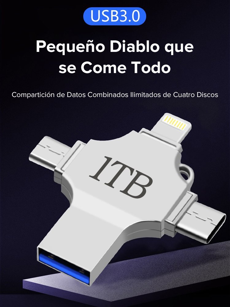 Cuatro en uno USB para móvil-1TB