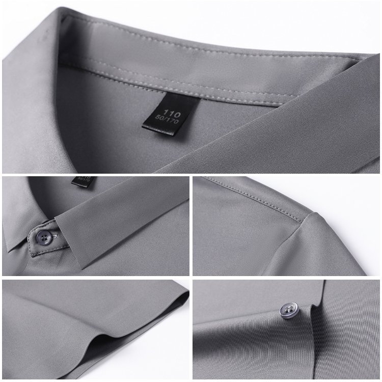 アイスシルク シワになりにくい半袖シャツ メンズ、 ビジカジ系ドレープ感冷感シャツ、 夏用 薄手 中年男性向け  