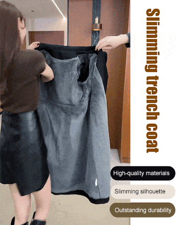 Mid-length fleece trench coat