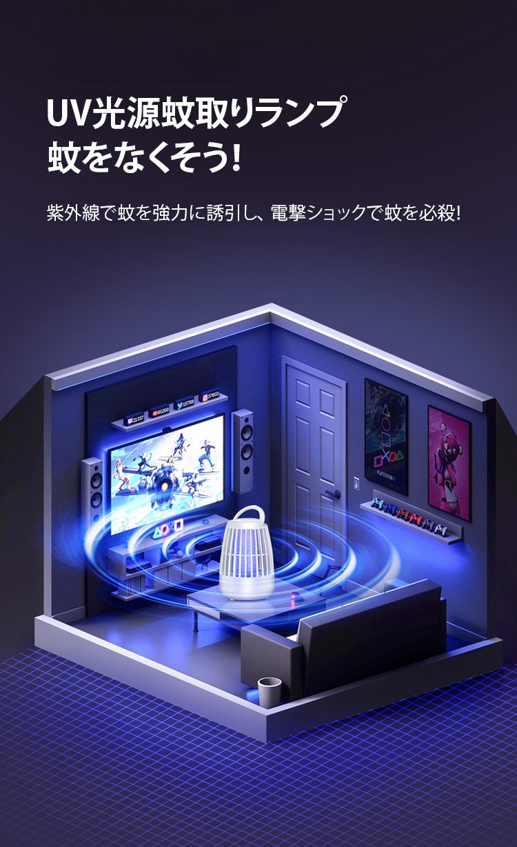 夜間照明として利用している蚊取りランプ