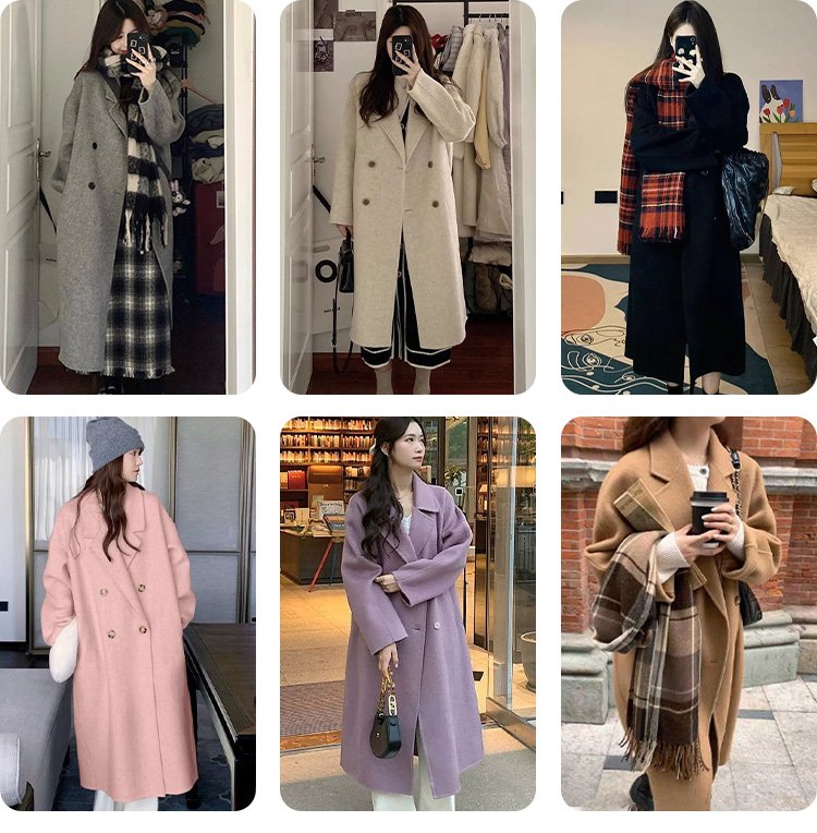 エレガントなロングコートのバックスタイル