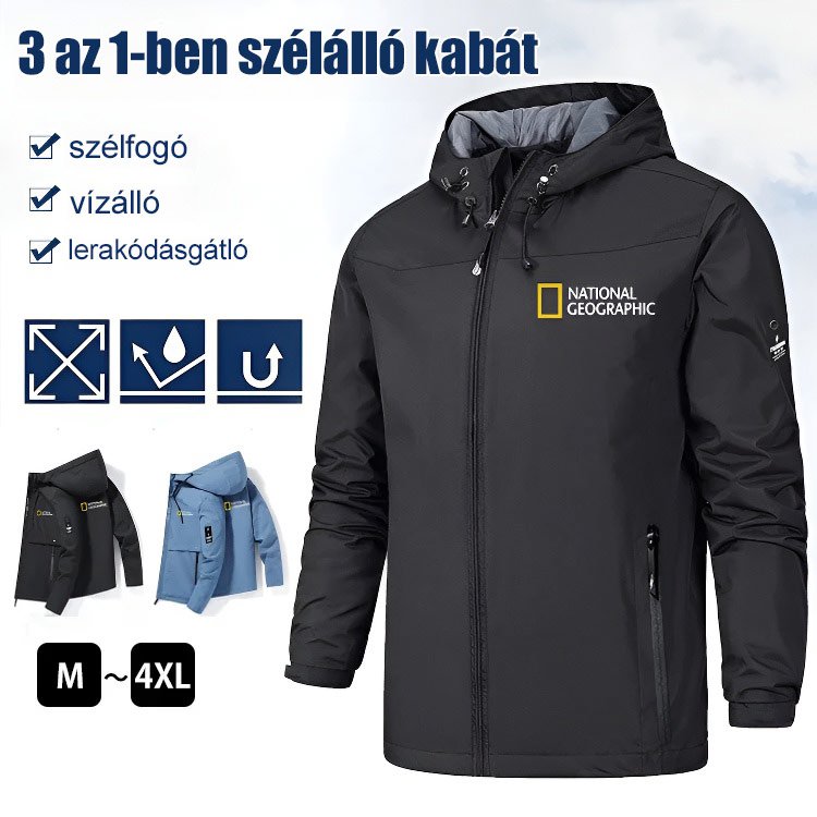 Tavaszi-őszi-téli kényelmes szélálló melegítő kabát