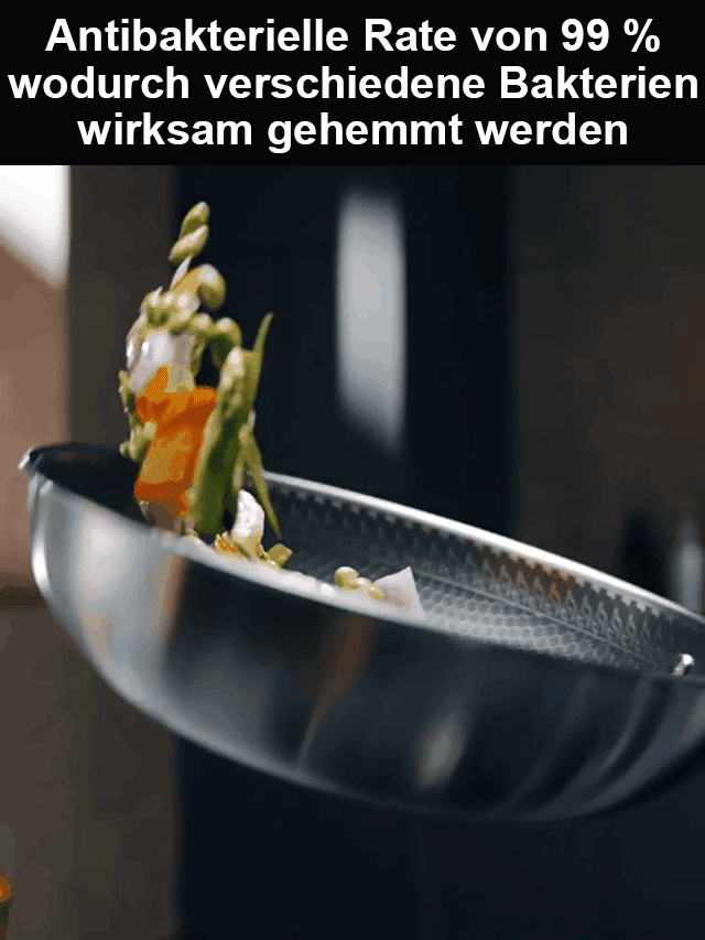 Edelstahl-Wabenboden-Pfanne ohne Beschichtung, antihaft.