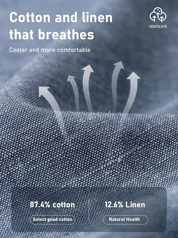 V-neck Cotton and Linen Comfortable Top